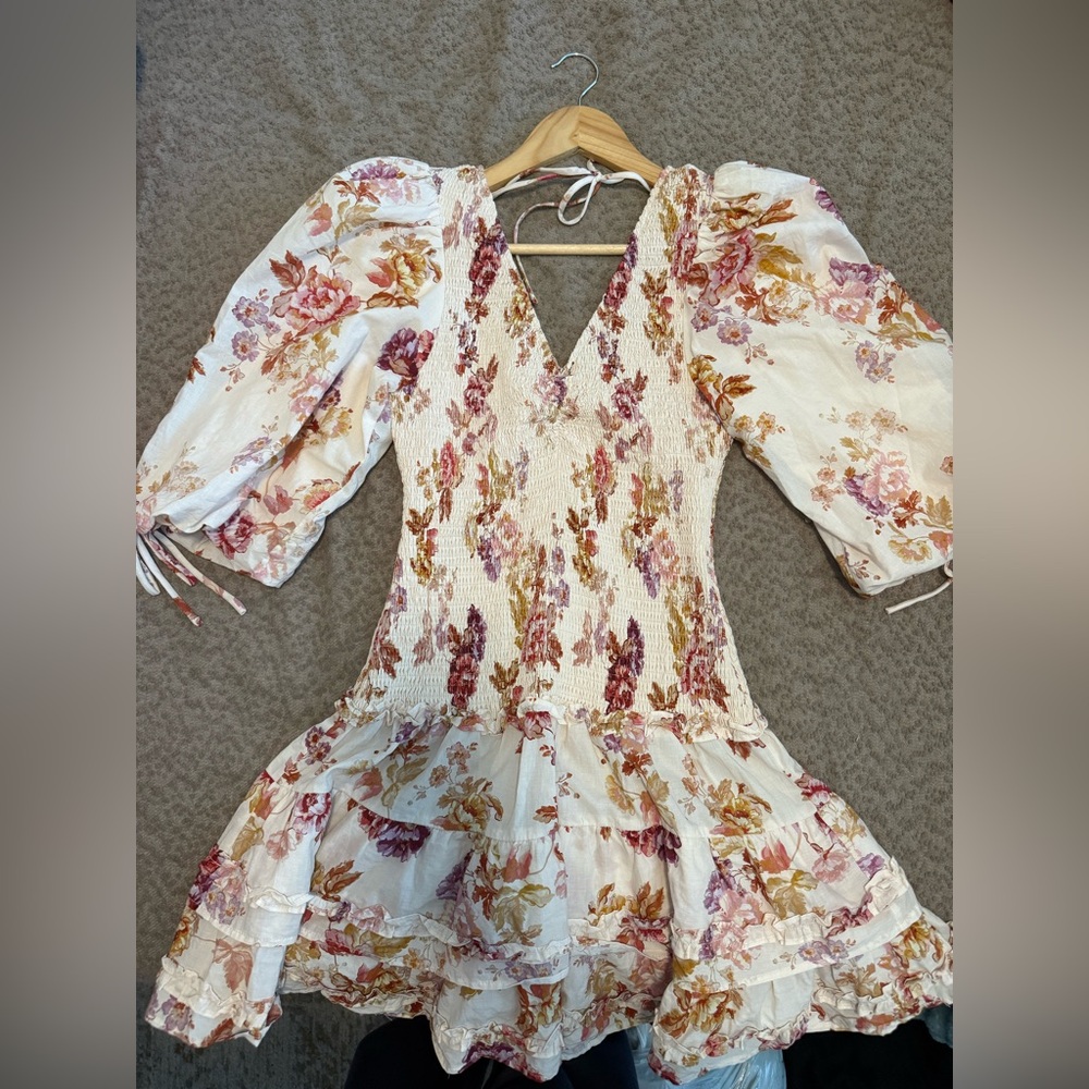 En Saison Floral V-Neck Mini Dress